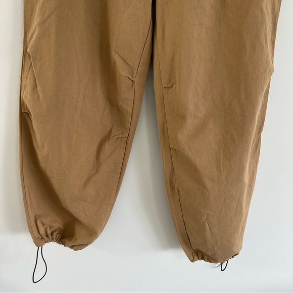 KUWALLA Twill Parachute Joggers Small Khaki Relaxed High Waist Lightweight - Picture 12 of 13